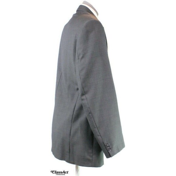 Paul Dione 2 Piece Suit Mens Gray Birdeye Double Breasted 44XL Pleated 36" W - Picture 7 of 10